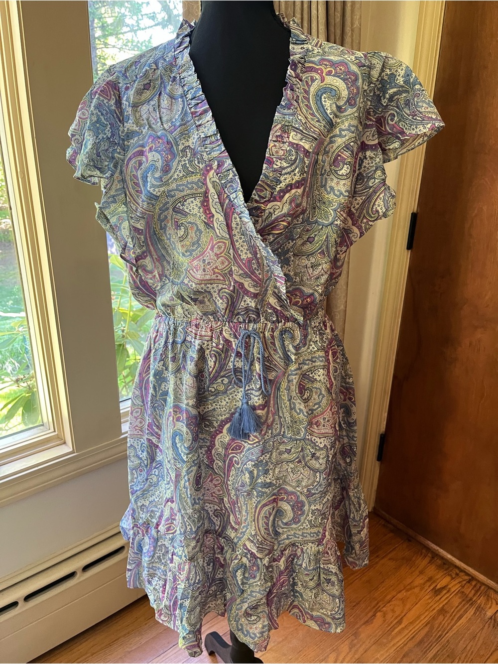 Ralph Lauren Black Label Pastel Paisley Wrap Mini Dress